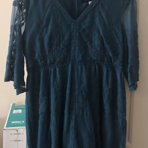 Emerald green lace romper